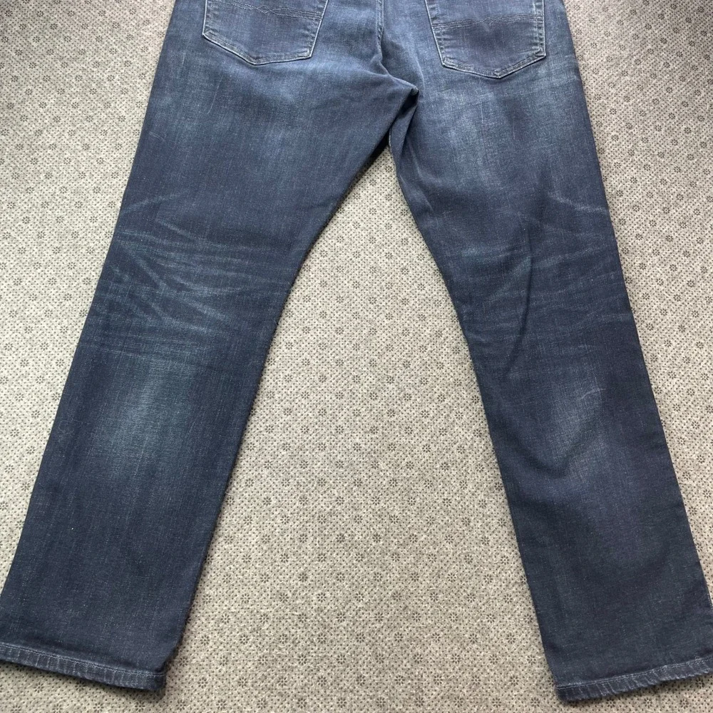 Lucky Brand Mens Dark Wash Straight Leg Jeans 34x32 Blue Denim Stretch Tencel